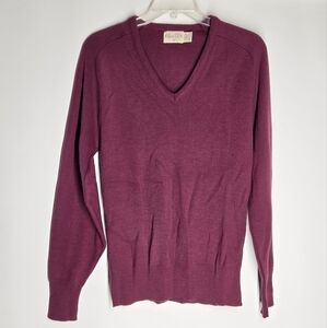 Vintage Sears Men's Store Red V-Neck Sweater